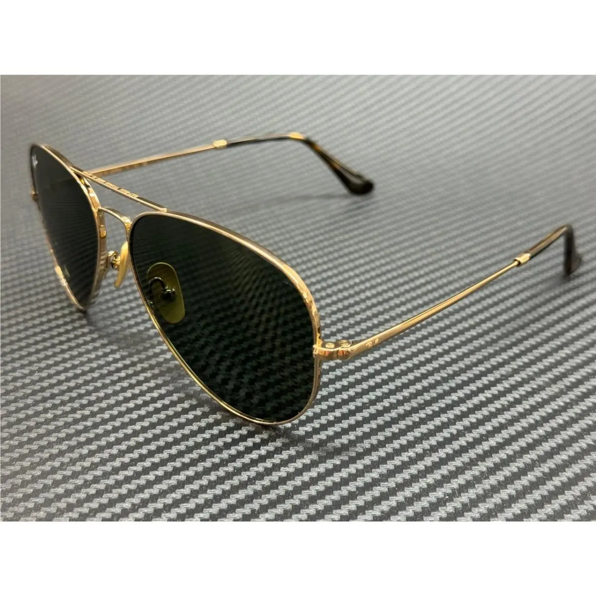 Ray Ban RB8089 926531 Arista Gold Green Titanium Unisex 62 mm Sunglasses