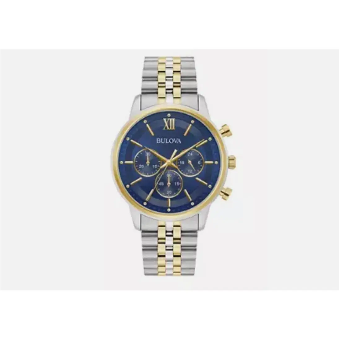 Classic  Chronograph Gold Two Tone 41mm SS Bracelet Watch 98A274 by Bulova