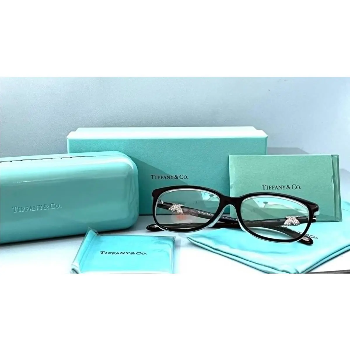 Tiffany Co TF2111-B-F 8193 Rectangular Black Blue Eyeglasses 268