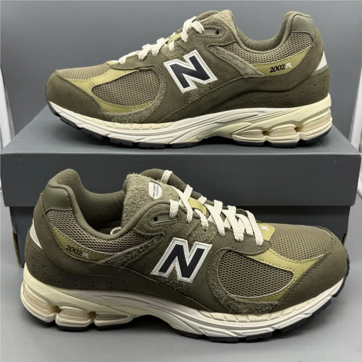 New Balance 2002R Mens 10 Green White Casual Sneakers Running Shoes M2002RZD