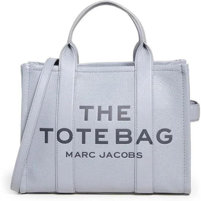 Marc Jacobs Leather Medium Tote Bag Wolf Grey H004L01PF21-050 For Women