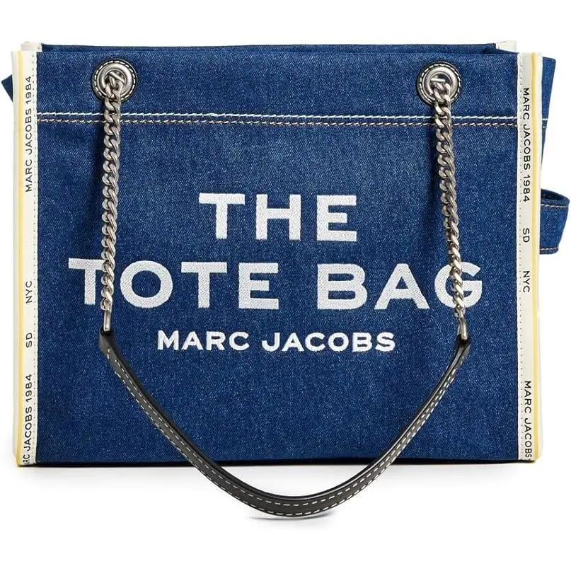 Marc Jacobs The Denim Chain Medium Tote Bag - Dark Wash 2F4HTT018H05-473