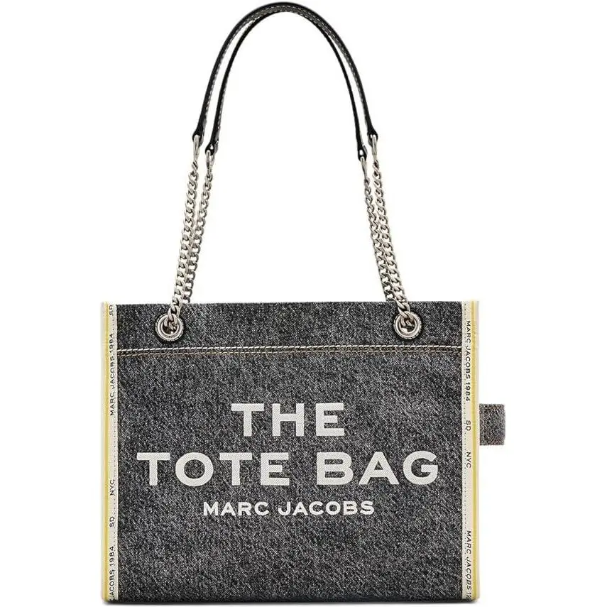 Marc Jacobs The Denim Chain Medium Tote Bag - Black Wash 2F4HTT018H05-965