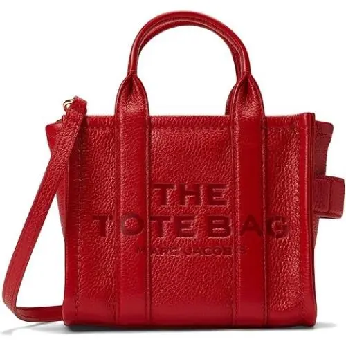 Marc Jacobs The Leather Crossbody Tote Bag True Red Large Zipper H053L01RE22-617
