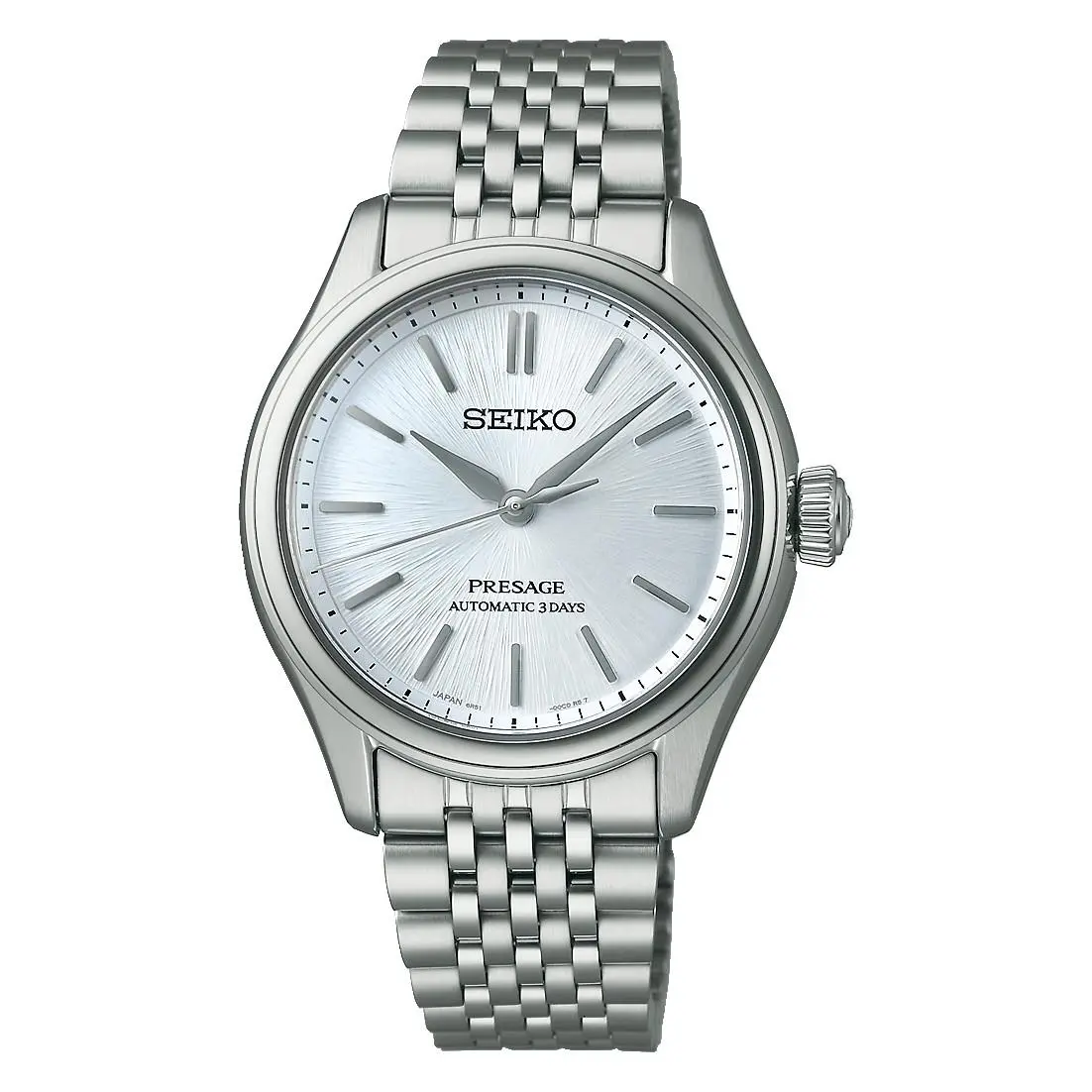 Presage 36mm Silver Dial Stainless Steel Watch SPB521 by Seiko