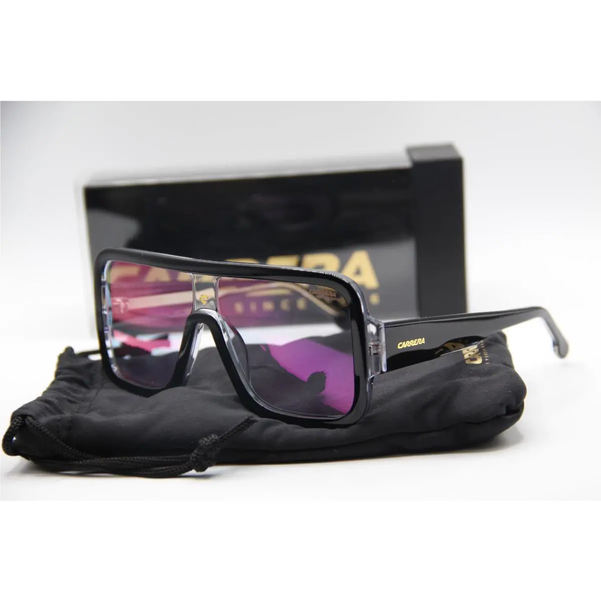 Carrera Flaglab 14 7C5TE Black Gold Crystal Frame Sunglasses 62-11