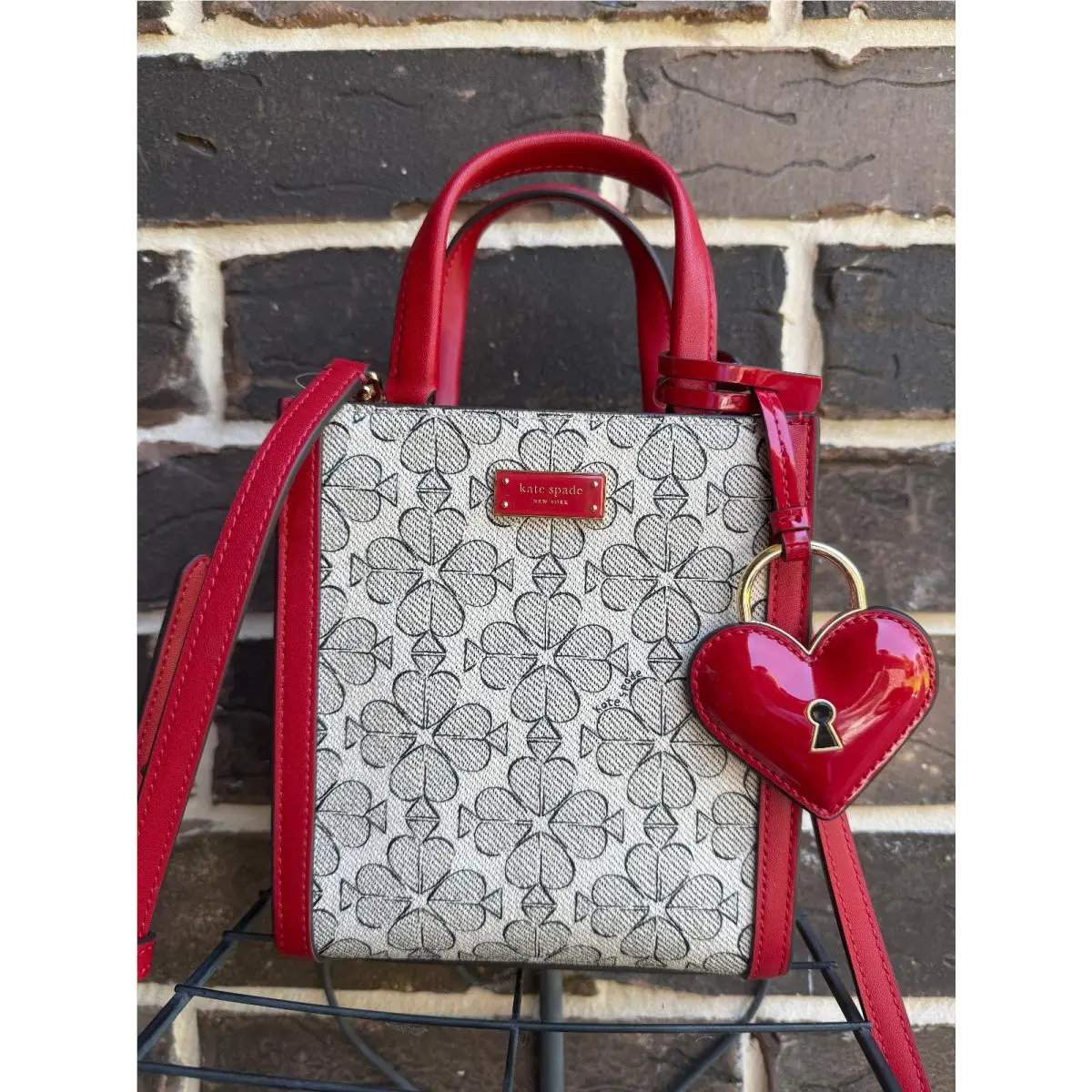 Kate Spade KK568 Spade Flower Manhattan Mini Tote Cherry Red Multi