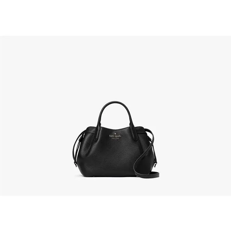 Kate Spade Leather Small Dumpling Satchel W/crossbody Strap-black