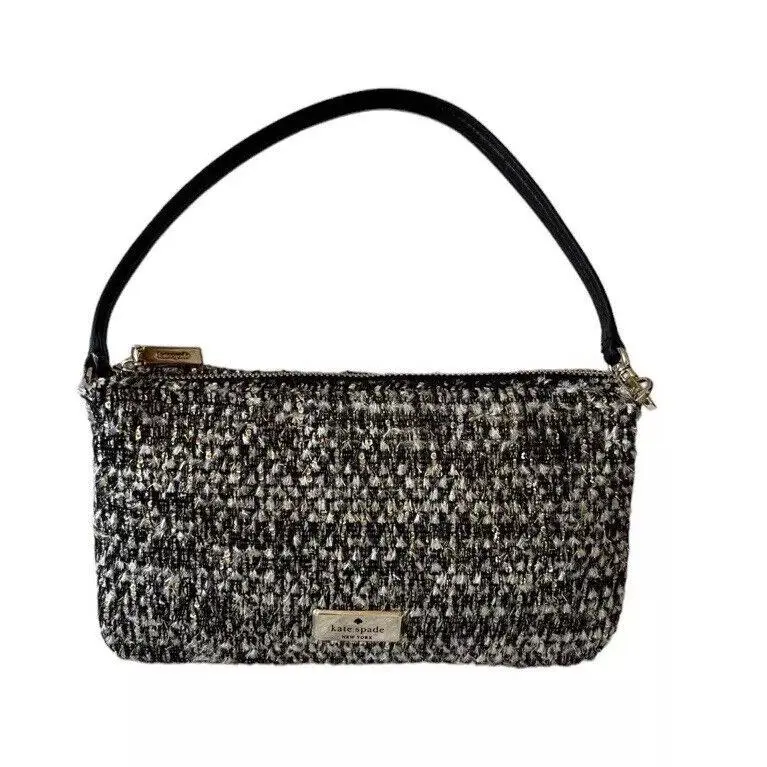 Kate Spade Kiky Tinsel Tweed Convertible Wristlet Wallet Clutch Multi