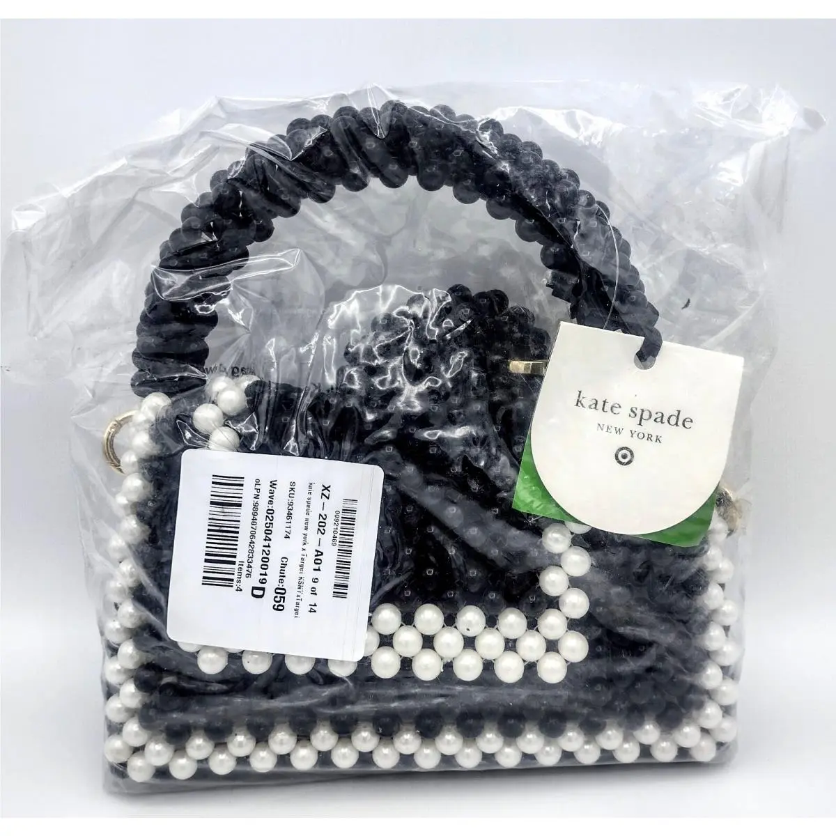 Kate Spade New York X Target Black White Colorblock Beaded Crossbody Bag New
