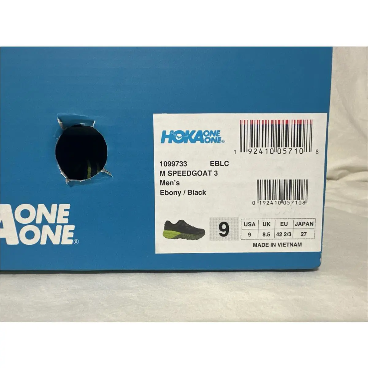 Hoka shoes - Speedgoat 3 - Speedgoat - 1099733 EBLC - Black / Lime (UPC: 192410057108) 9