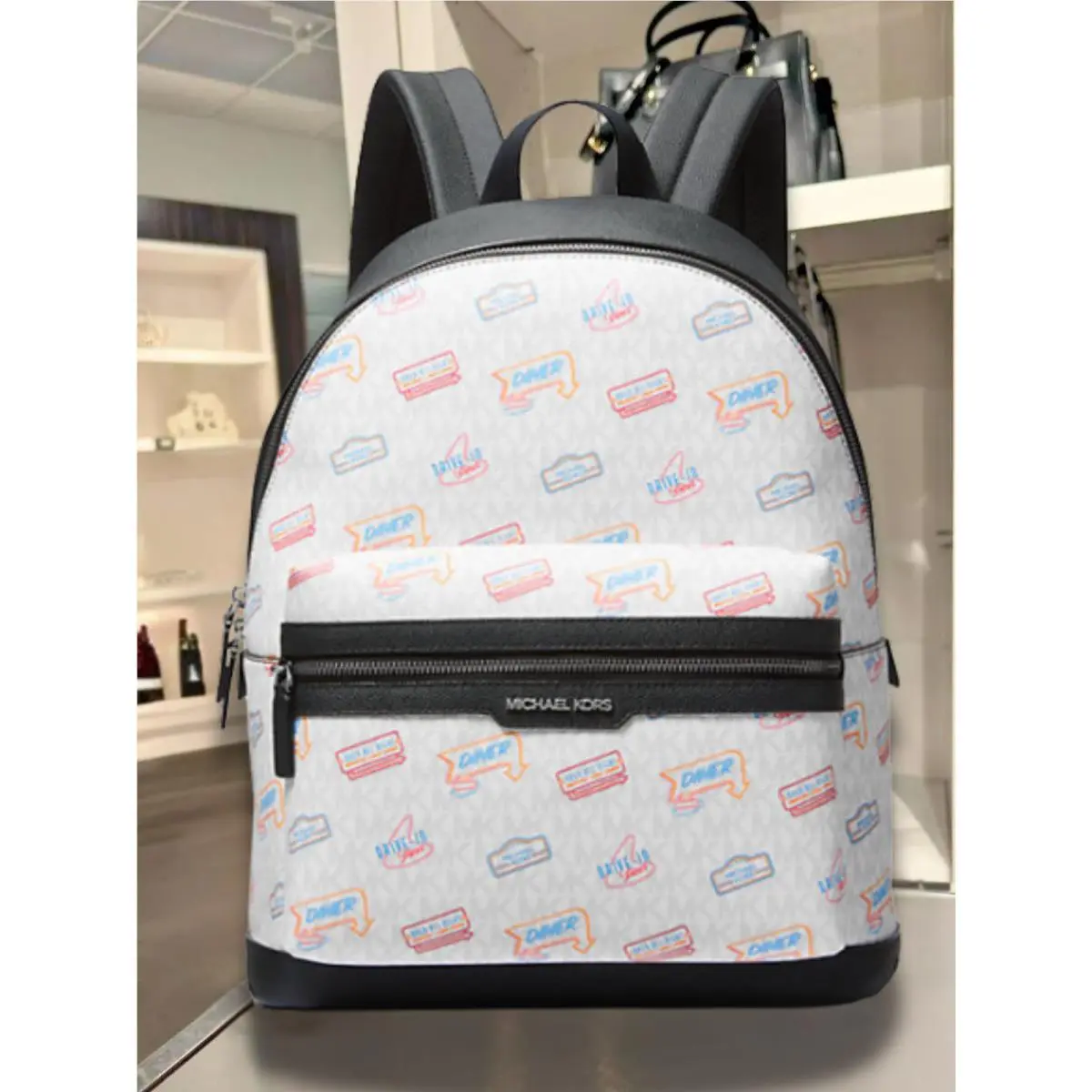 Michael Kors Cooper Men Embellished Signature Logo Dome Backpack Variation