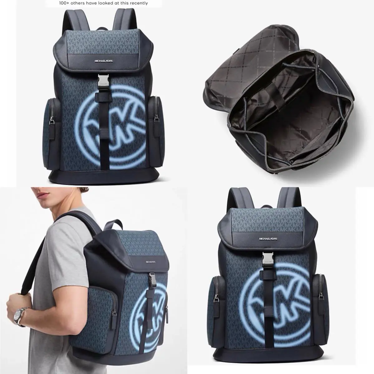 Michael Kors Cooper Men Embellished Signature Logo City Backpack