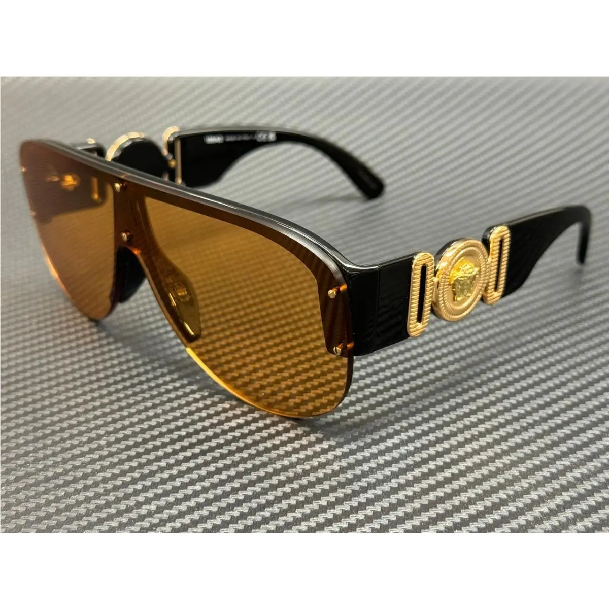 Versace VE4391 GB1 7 Black Orange Men`s 48 mm Sunglasses
