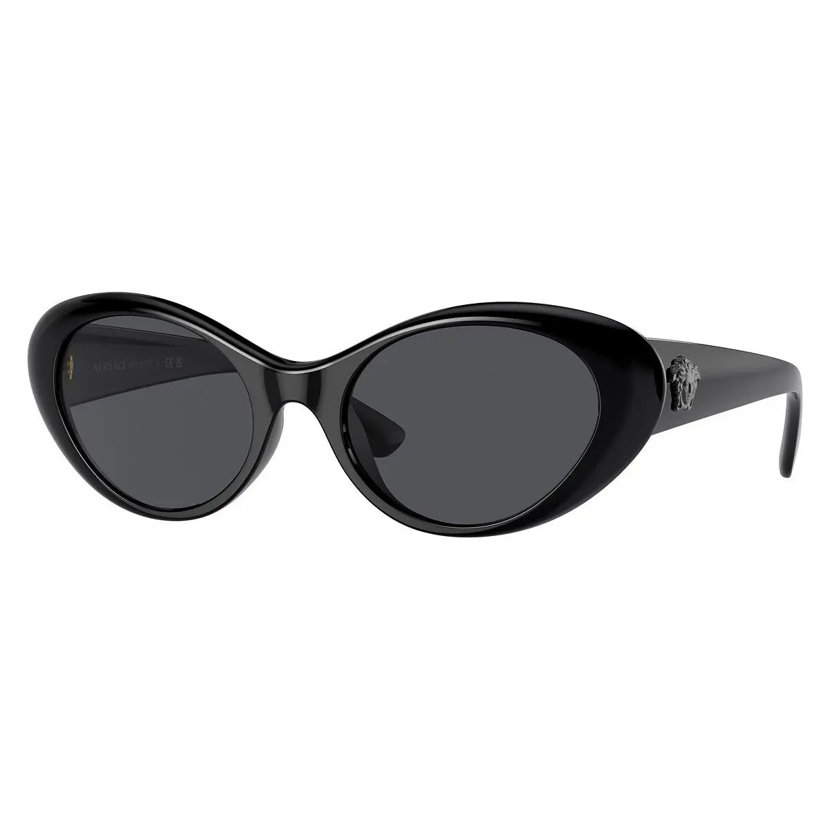 Versace Oval Woman Sunglasses 0VE4455U GB1/87 53mm Black - Dark Grey Lens