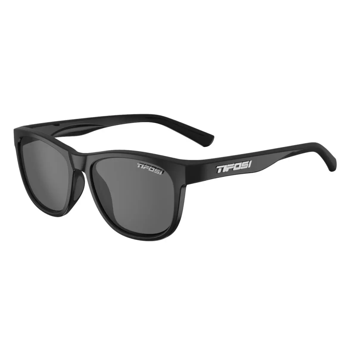 Tifosi Lightweight Polarized Sports Sunglasses Medium Satin Black Smoke Lens UV