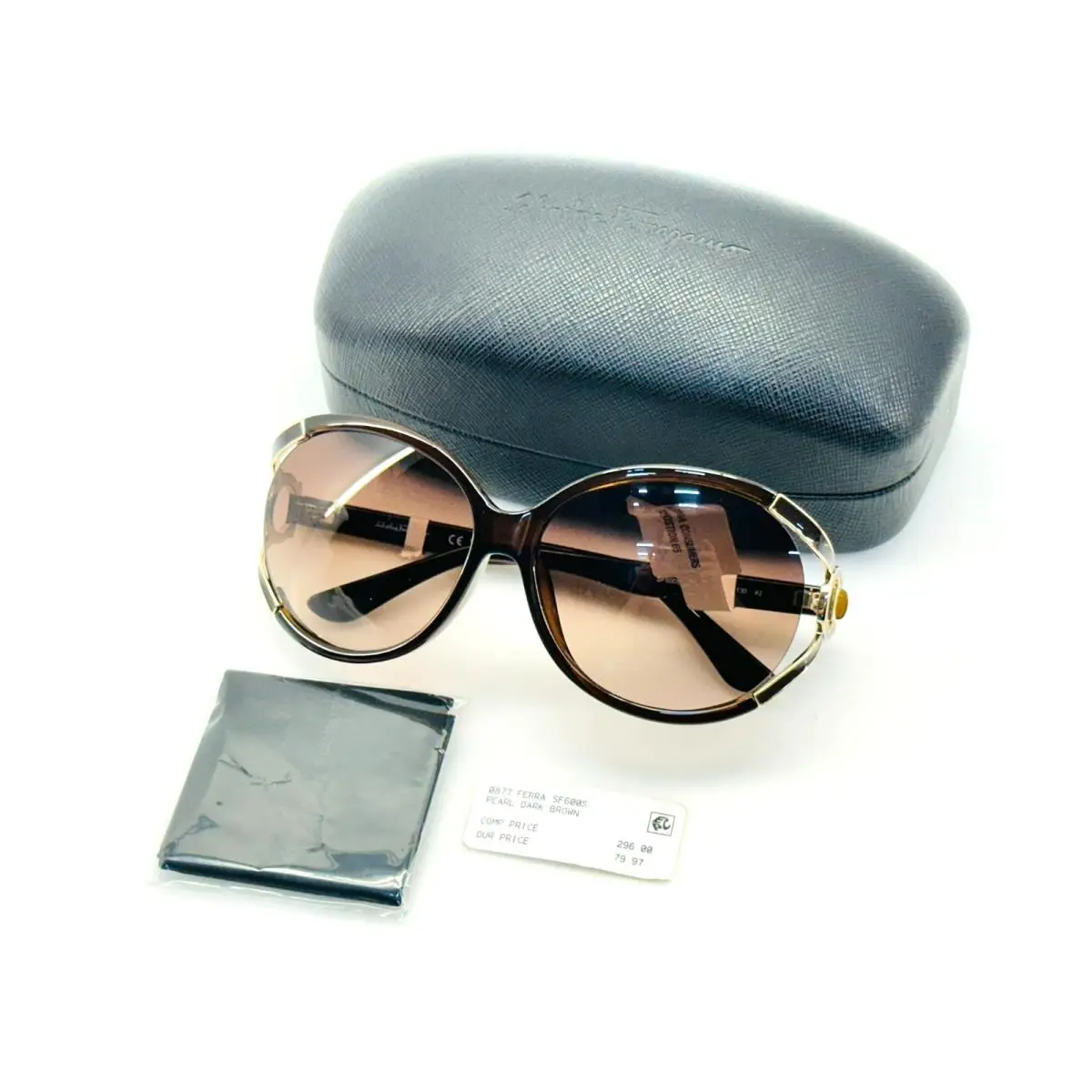 Brown Gradient Round Ladies Sunglasses SF600S 220 61 by Salvatore Ferragamo
