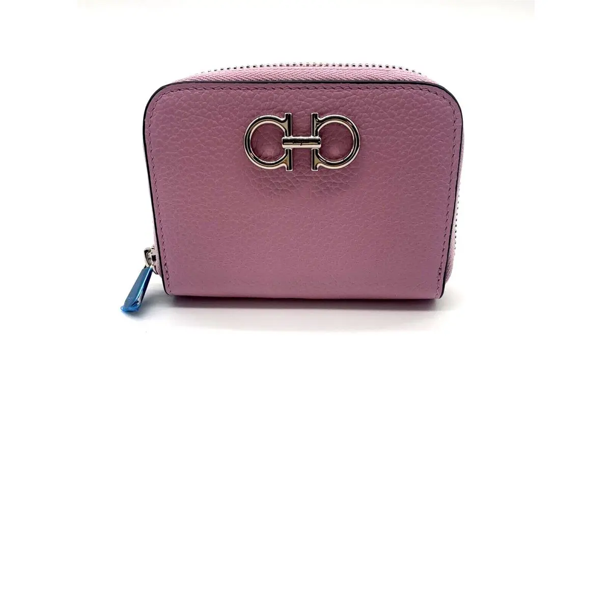 Salvatore Ferragamo Double Gancio Leather Zip Wallet