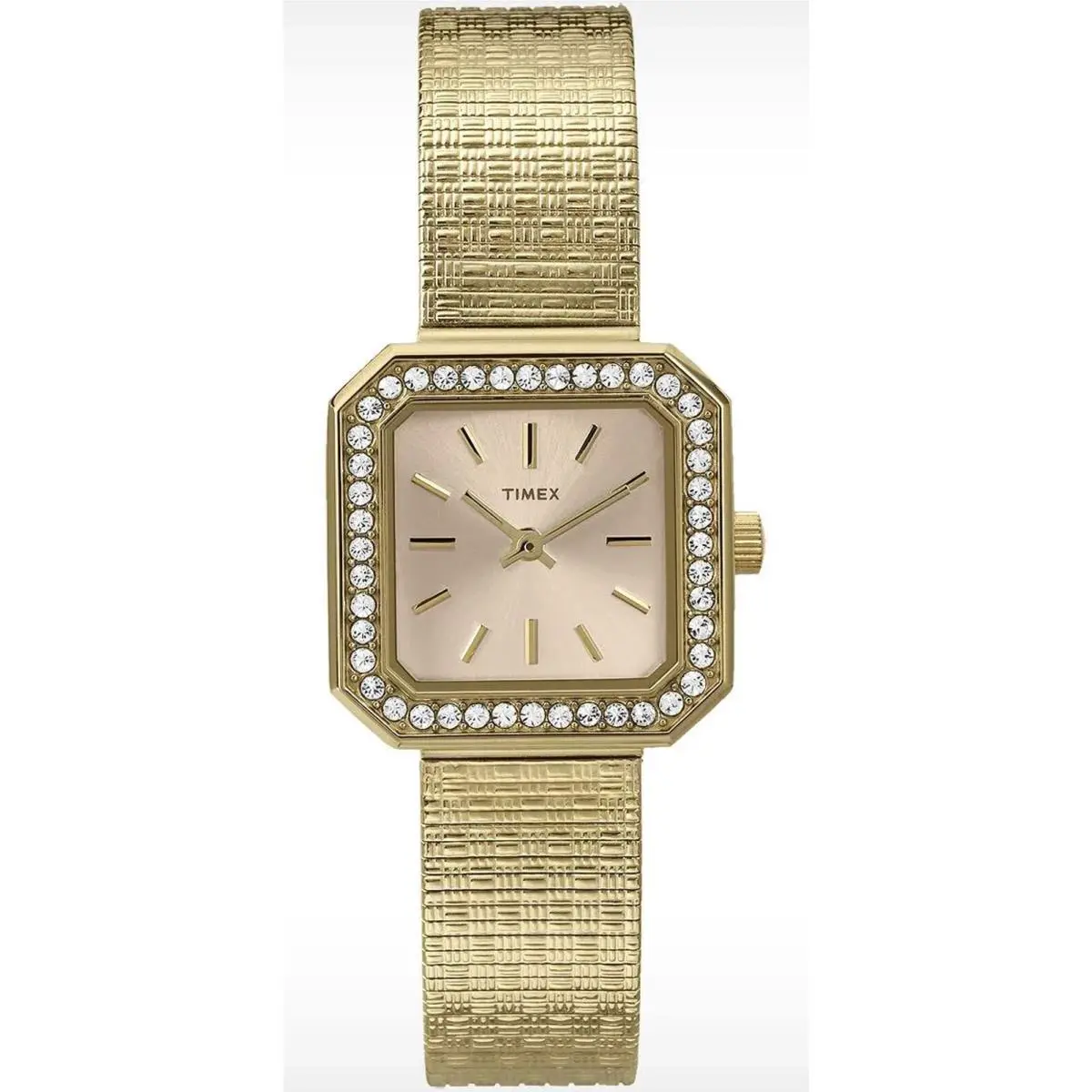T2P550 Women`s Analog Gold-tone Square Watch Steel Bracelet by Timex