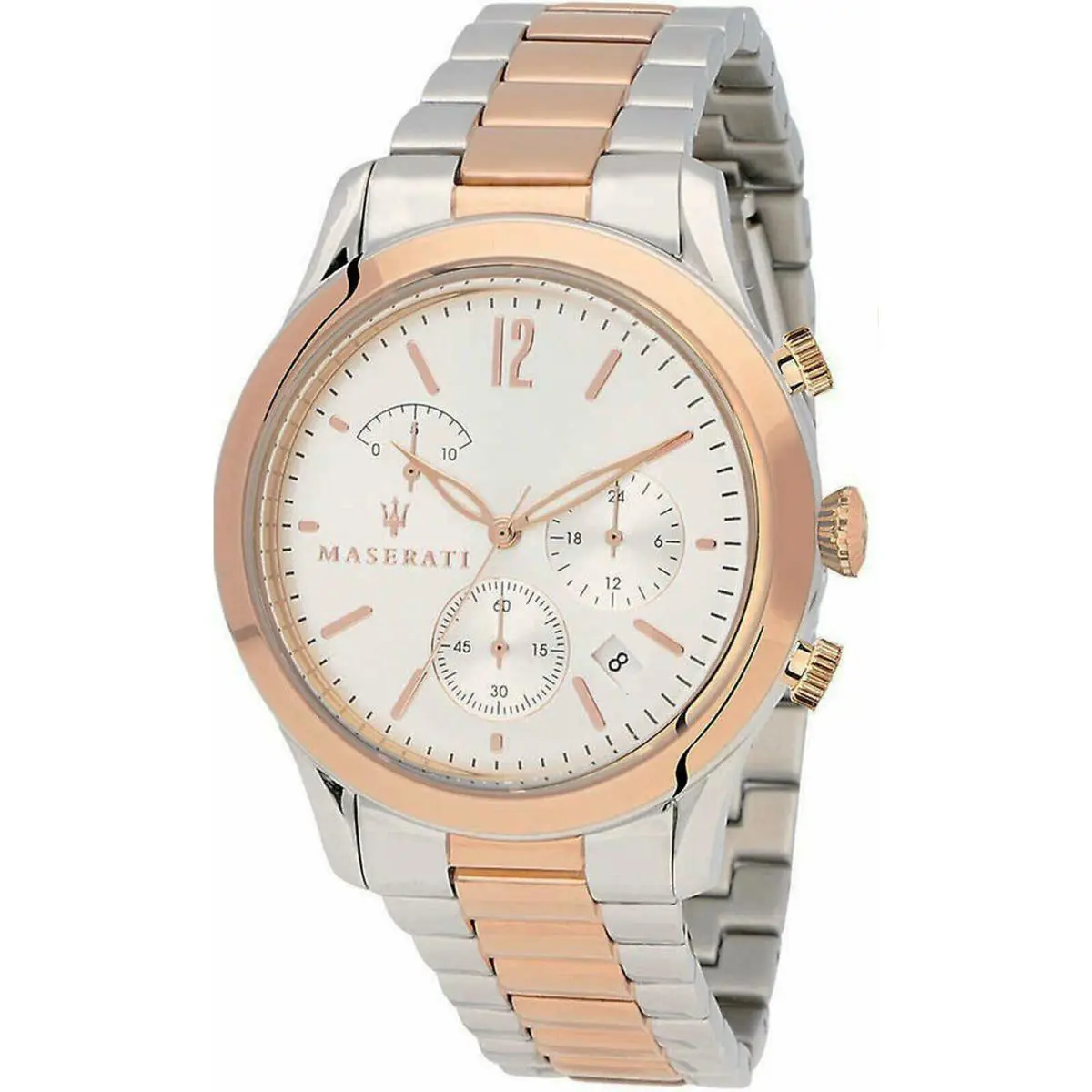 Timex Tradizione Analog Chronograph Men`s Watch Steel Bracelet