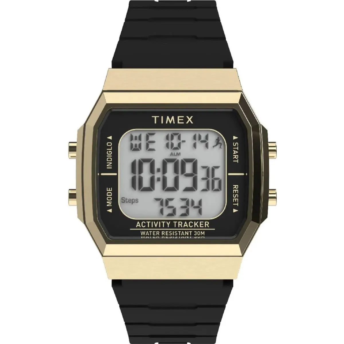 Timex TW5M60900 Digital Black Silicone Band Watch Indiglo Activity Tracker
