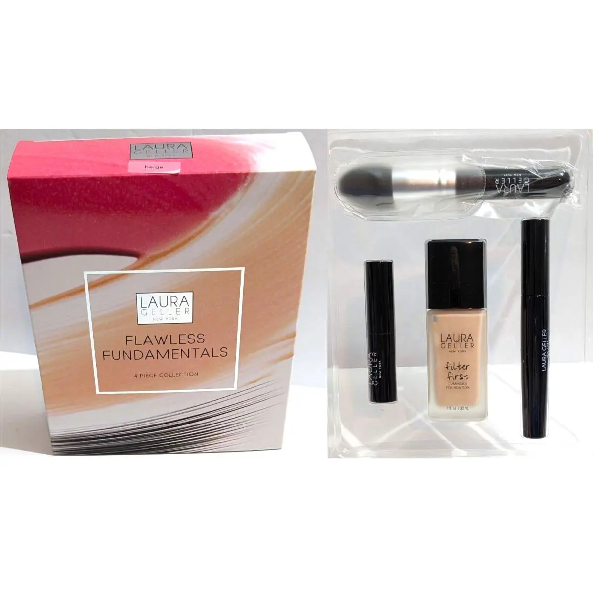 4 Pc Laura Geller Flawless Fundamentals Foundation Luster Up Mascara Brush