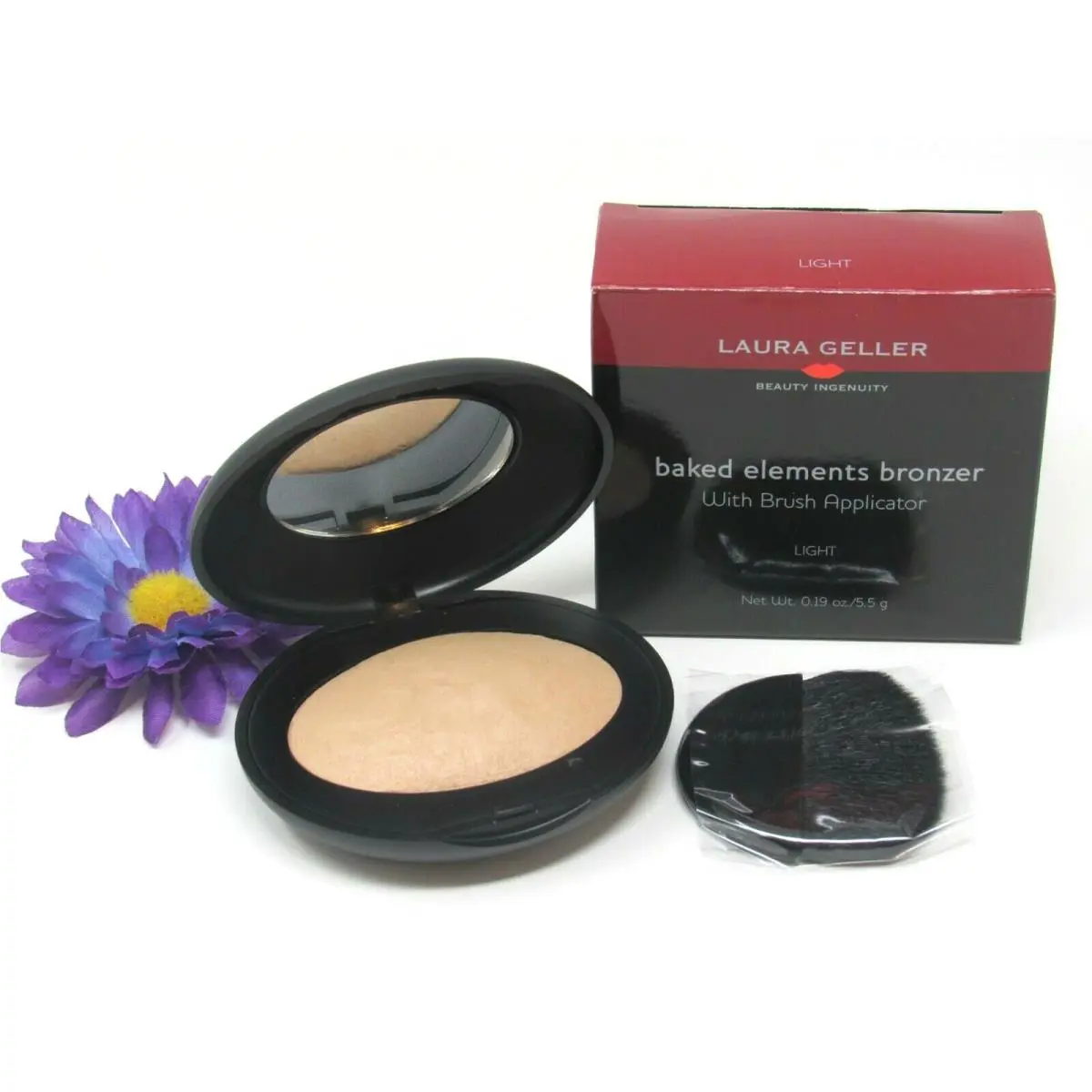Laura Geller Baked Elements Bronzer Light with Brush 0.19 Oz. Full Size