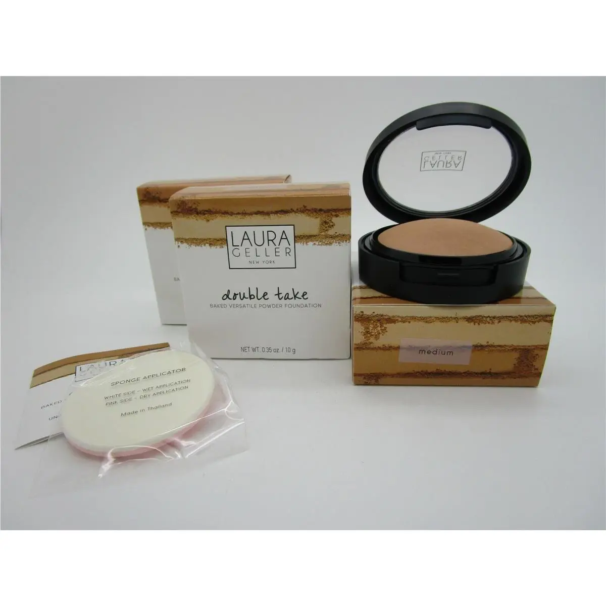 Laura Geller Double Take Baked Versatile Powder Foundation Medium - Lot of 3