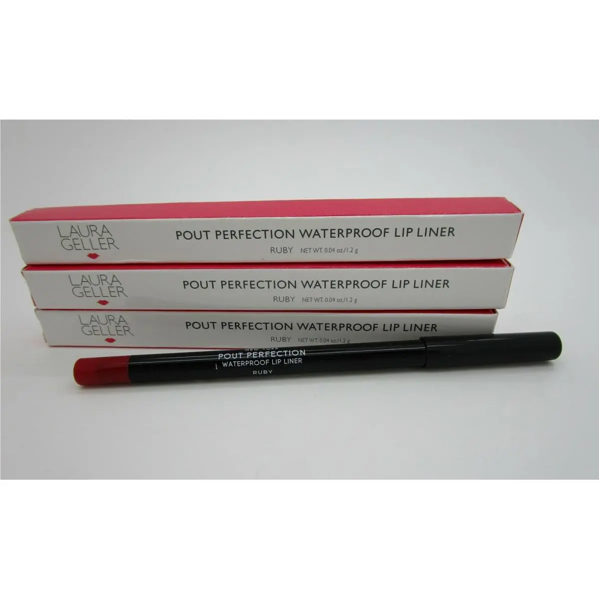 Laura Geller Pout Perfection Waterproof Lip Liner Ruby - Lot of 3