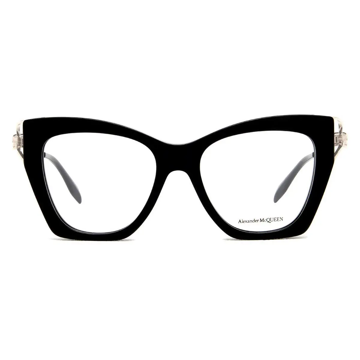 Alexander Mcqueen AM0376O Eyeglasses Black/silver 51mm by Alexander McQueen
