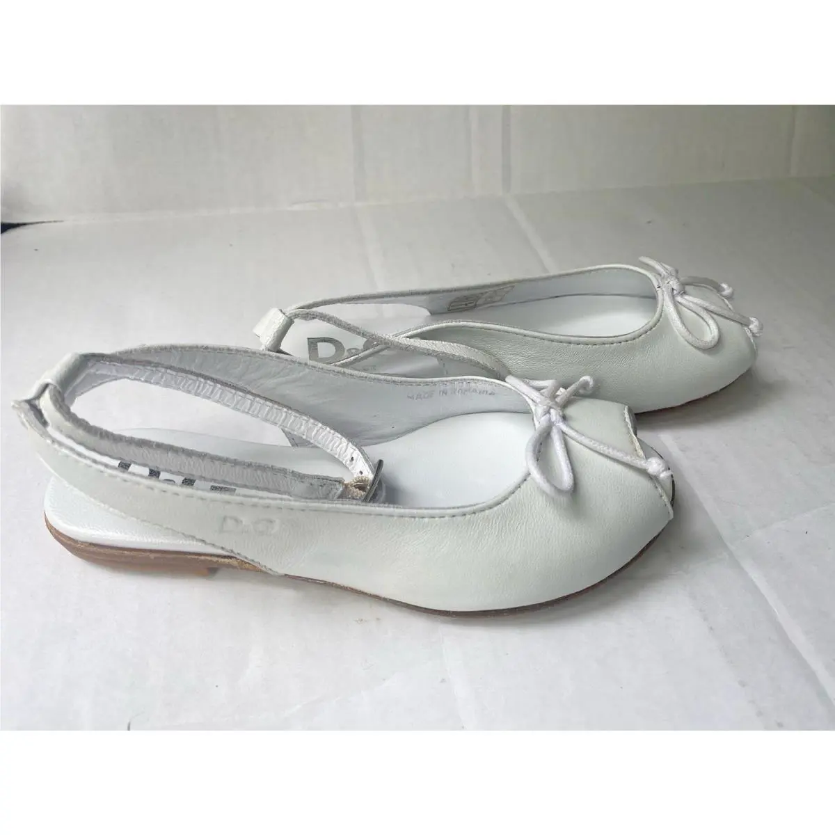 Dolce Gabbana Kids DG Sheepskin Girls Ballerina Shoes EU 31 US 12 C