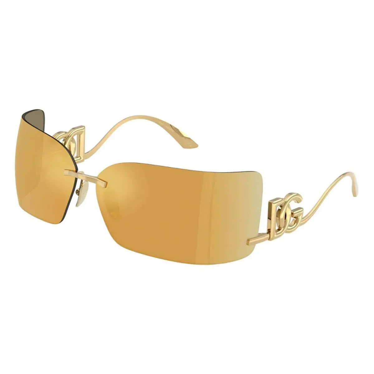 Dolce Gabbana Sunglasses DG2319 02/5A 79mm Gold / Brown Mirror Gold Lens