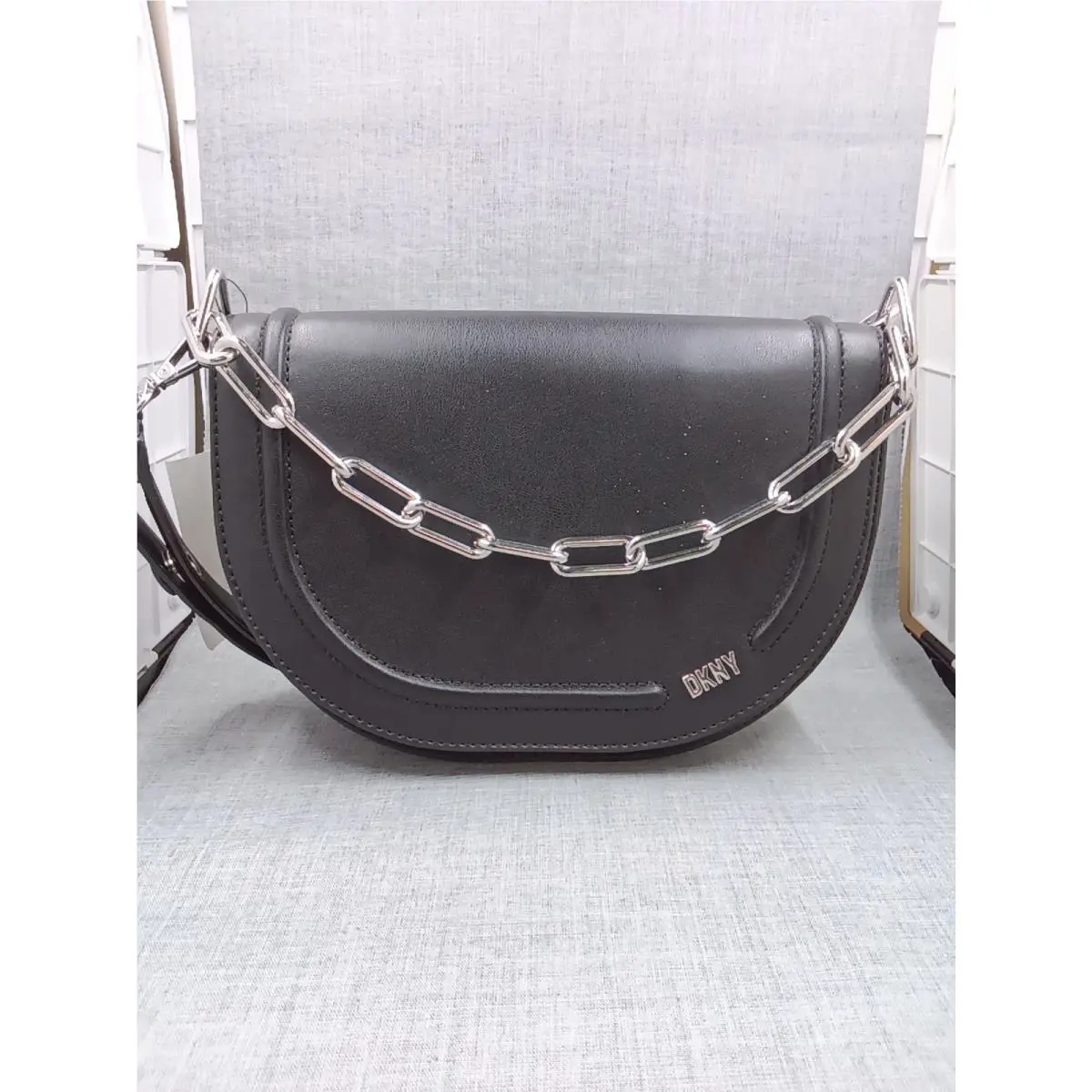 Dkny Orion Convertible Flap Shoulde Blacksilver