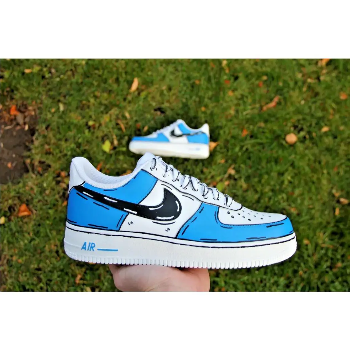 Nike shoes - Nike Air Force 1 - Air Force - DD8959-100 - White, Two Tone: Cartoon Sky Blue Shoes White Black 1