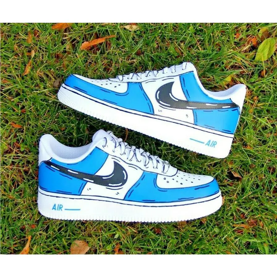 Nike shoes - Nike Air Force 1 - Air Force - DD8959-100 - White, Two Tone: Cartoon Sky Blue Shoes White Black 11