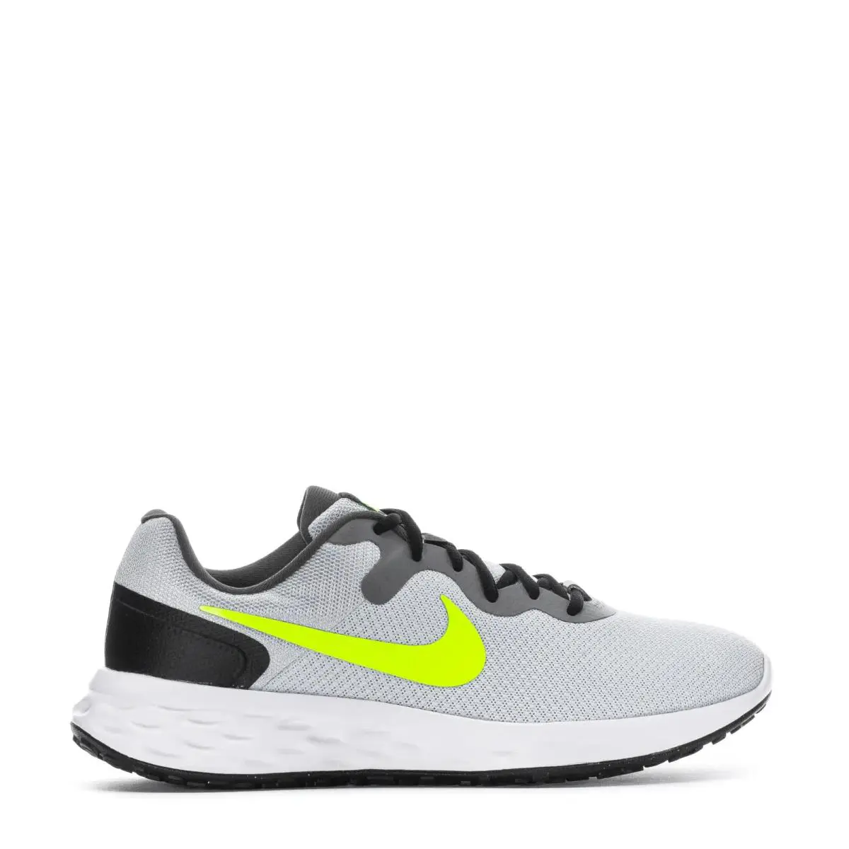 12 Nike Revolution 6 Next Nature DR9882-001 Pure Platinum Volt White Black Shoes - Gray
