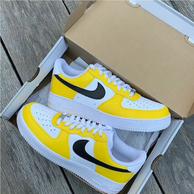 Nike shoes - Nike Air Force 1 - Air Force - DD8959-100 - White, Two Tone: Black ⚫ Yellow 🟡 White 24