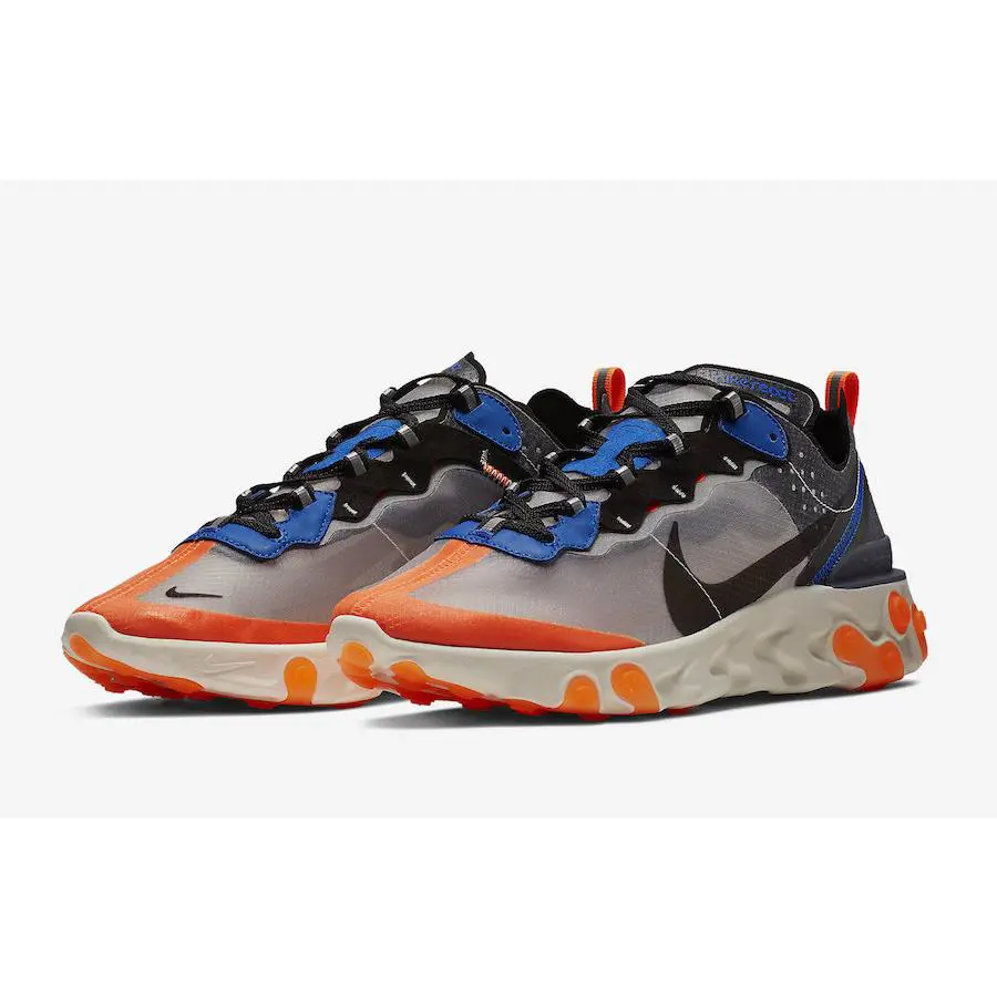 Nike shoes - Nike React Element 87 - React Element - Wolf Grey/Black/Thunder Blue/Total Orange 4