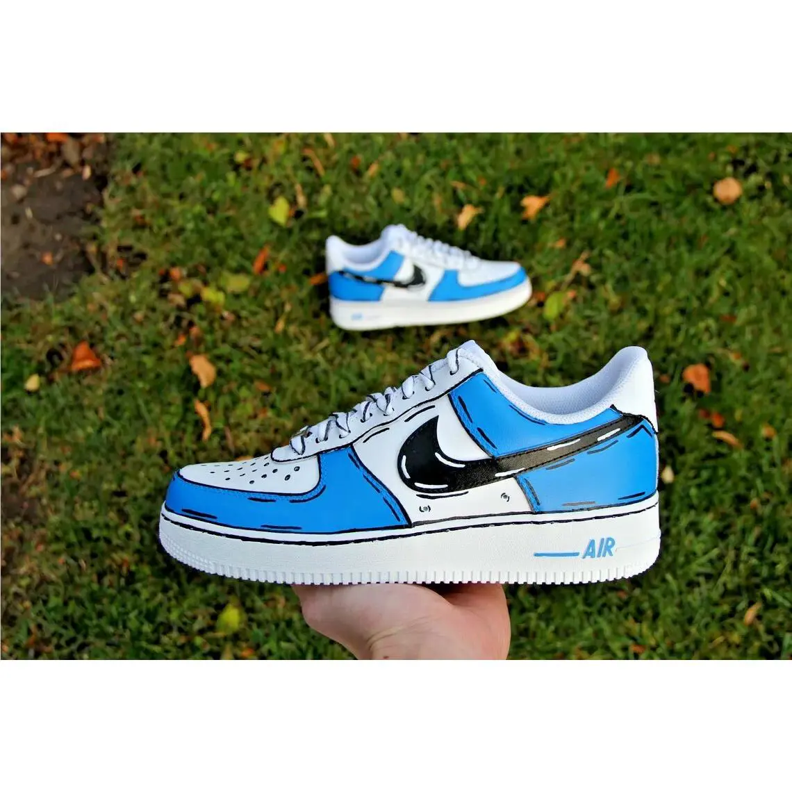 Nike shoes - Nike Air Force 1 - Air Force - CW2288-111 - White, Two Tone: Cartoon Sky Blue Shoes White Black 2