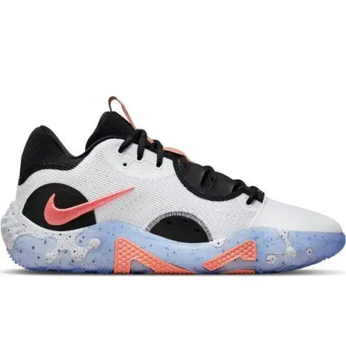 Nike PG 6 Fluoro Paul George White Black Bright Crimson DC1974 100 Painte Swoosh