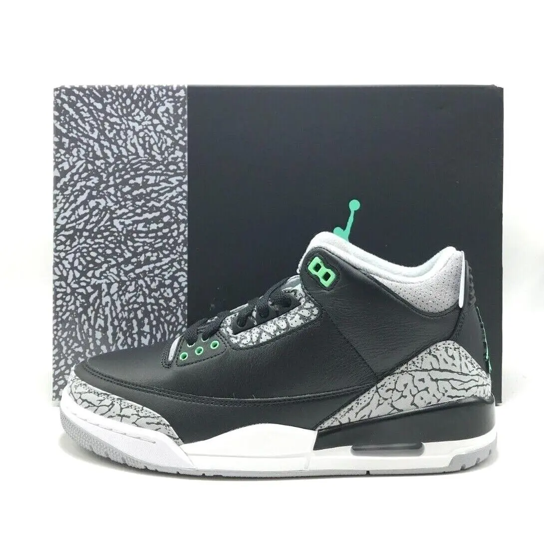 Men  Air Jordan 3 Retro Black/green-grey CT8532 031 Sz 8.0 - 13.0 9 by Nike