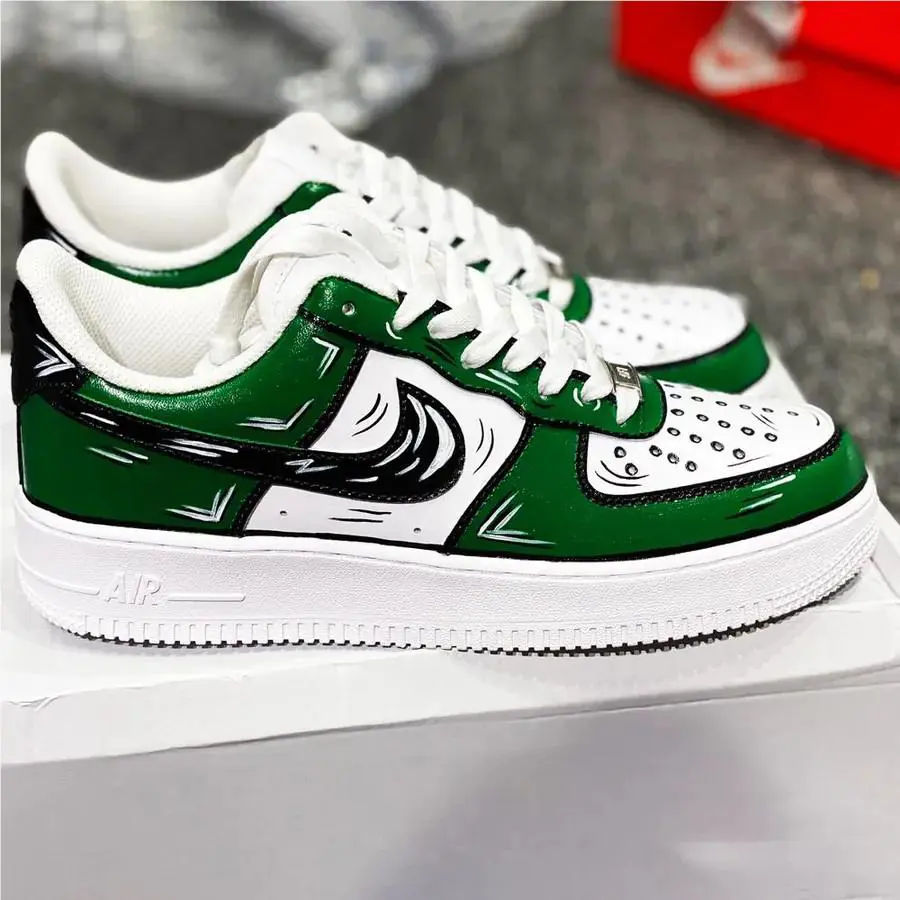 Nike shoes - Nike Air Force 1 - Air Force - DD8959-100 - White, Two Tone: Cartoon Green Shoes White Black Outline 0