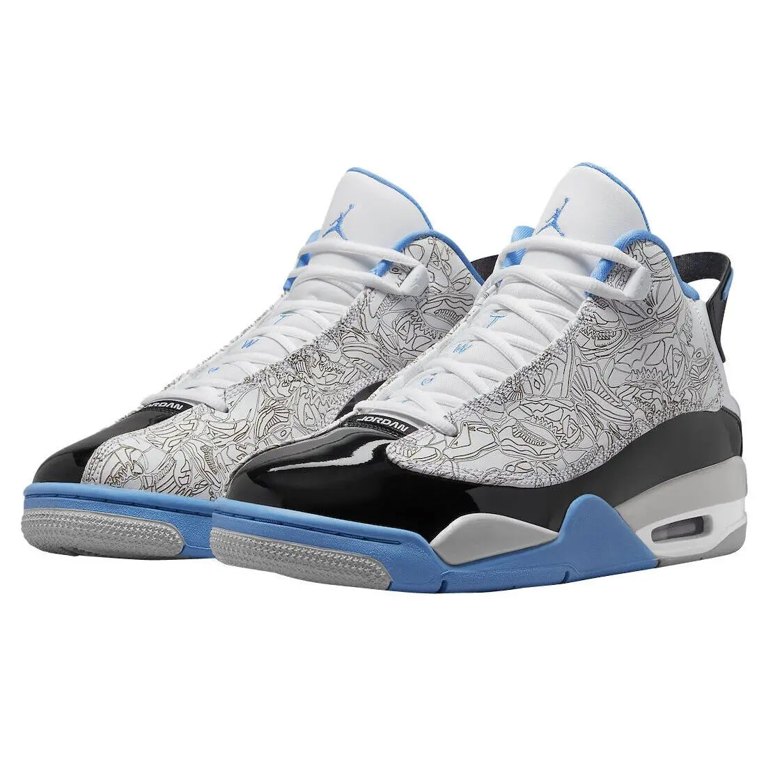 Men`s Nike Air Jordan Dub Zero Blue Black White Shoes 311046-114/Sizes