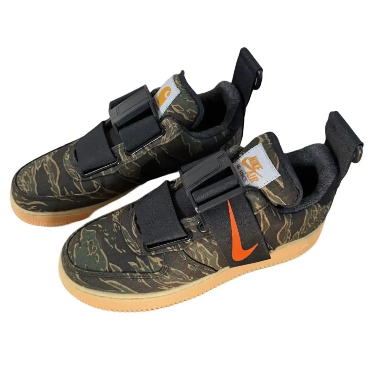 Nike Air Force 1 Utility Premium Mens Shoes Camo Size 8.5 - Camo Green/Total Orange