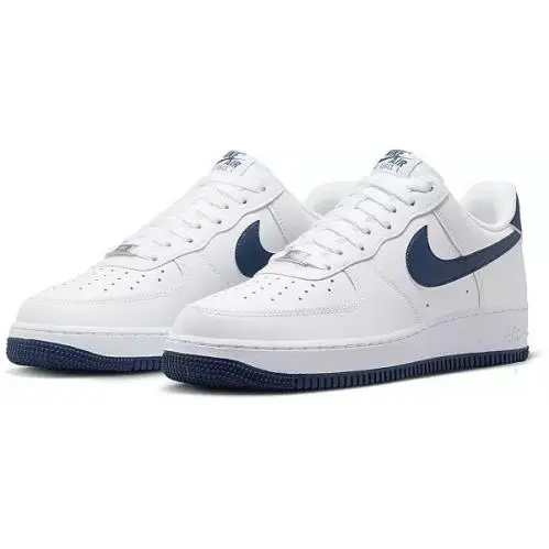 Nike Men`s Air Force 1 `07 Shoes - White/midnight Navy - Multicolor