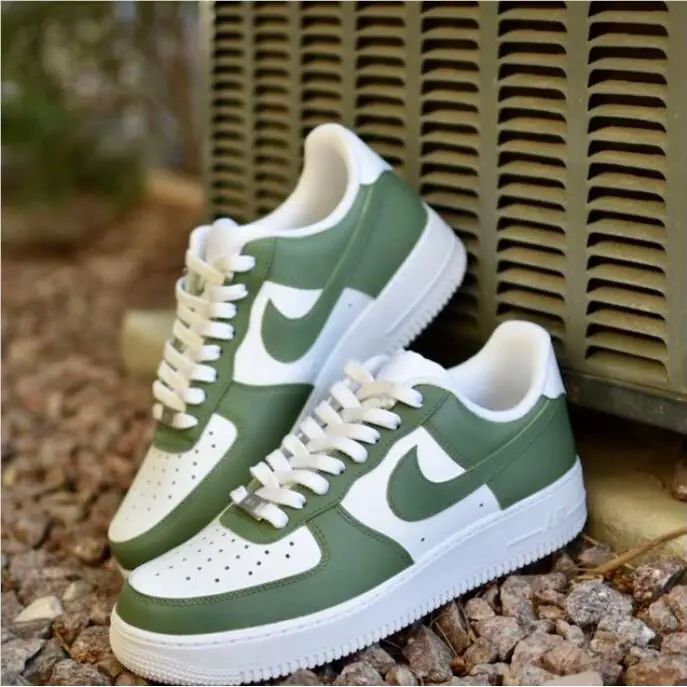 Nike shoes - Nike Air Force 1 - Air Force - DD8959-100 - White, Two Tone: Army Green 7