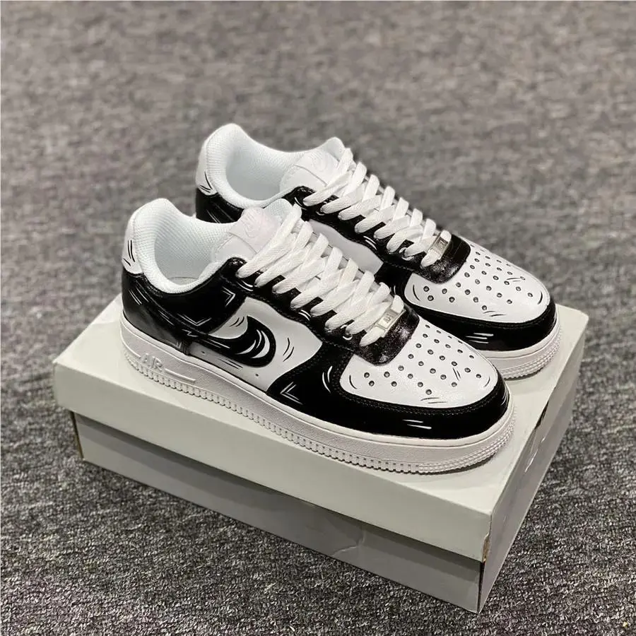 Nike shoes - Nike Air Force 1 - Air Force - DD8959-100 - White, Two Tone: Cartoon White Shoes Black Outline 2