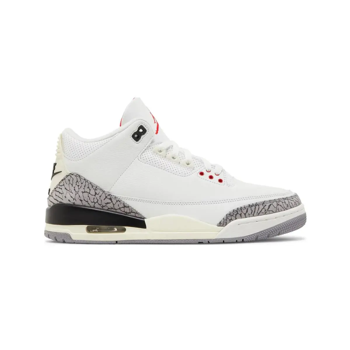 Men`s Nike Air Jordan Retro 3 `white Cement Reimagined` DN3707 100 - Summit White/Fire Red/Black/Cement Grey