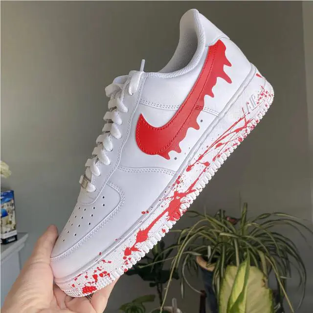 Nike shoes - Nike Air Force 1 - Air Force - CW2288-111 - White, Two Tone: Red and Blue Drip Splatter White Shoes 2