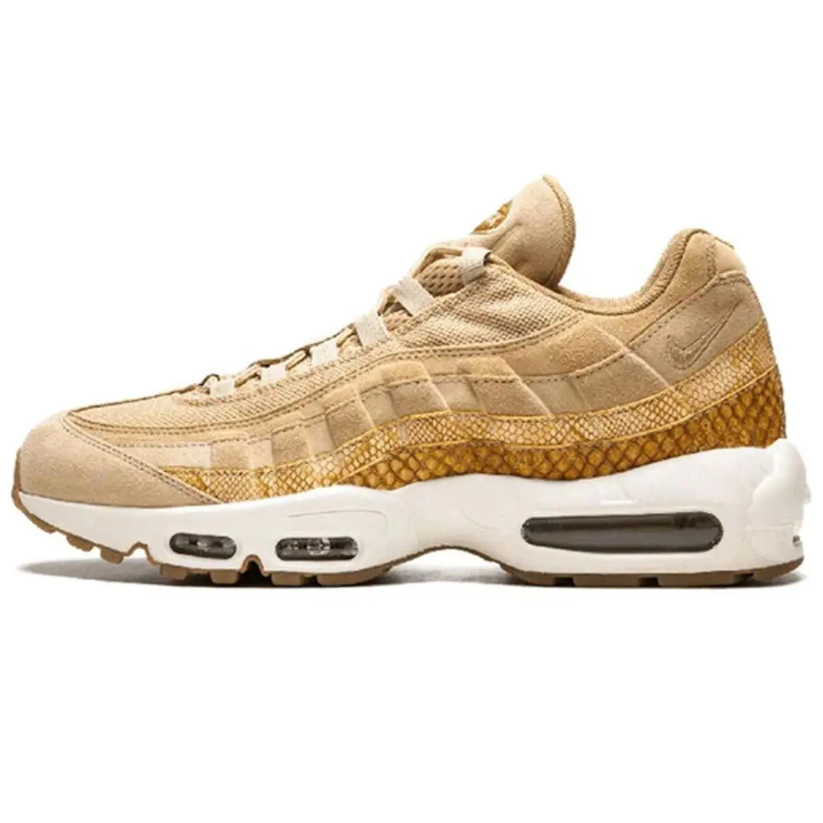 Nike Air Max 95 Premium SE Vachetta Tan 924478 201 Men`s Fashion Sneakers - Ivory